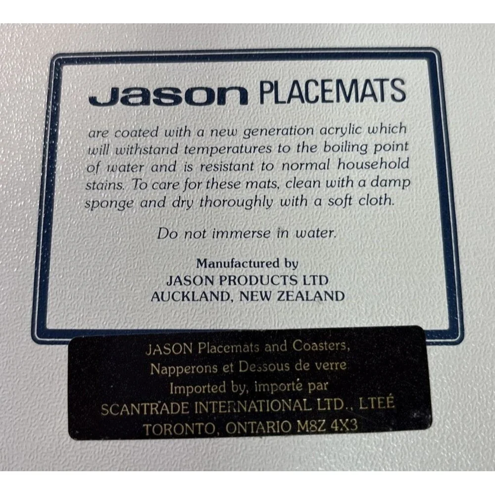 Set of 6 Jason PLACEMATS in Box New Zealand Flowers Iris time Design Vintage